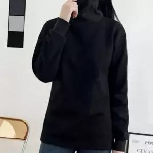 목폴라 기모 티셔츠 데일리 루즈핏 여성 베이직 겨울 폴라티