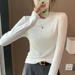 팔 긴 슬림핏 티셔츠 데일리 여성 레이어드