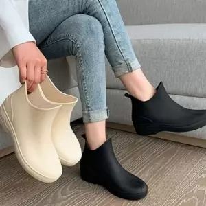 장마 첼시 여성 캐주얼 부츠 짧은 방수