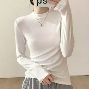 여성 도톰한 골지 무지 긴팔티 1P 기본 베이직 이너 티셔츠 겨울 간절기