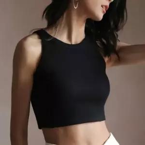 여성 세로 골지 크롭 나시티 1P 여름 캐주얼 민소매 티셔츠 슬리브리스