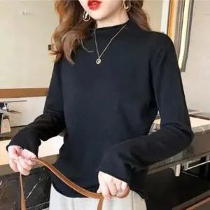 여성 컬러 부드러운 반폴라 긴팔티 1P 데일리 이너 티셔츠 기본 간절기