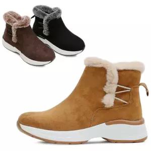 [카미엣뮤즈]퍼 트리밍 앵클 부츠_KM24w173