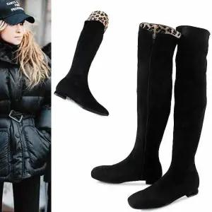 [카미엣뮤즈]레오파드 커프스 니하이 부츠_KM21w249