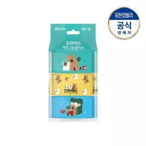 [크리넥스] 에코그린 쁘띠물티슈 다이노탱 10매x6입