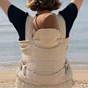 [나와니스] 복대형 깅엄체크 사계절형 아기포대기