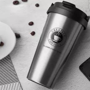 사무실 하루종일 시원한 텀블러(450ml) (실버) 냉온텀블러 핸들텀블러