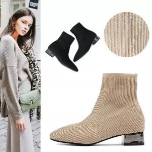 [카미엣뮤즈]니트 앵클 부츠_KM19w033
