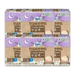 쏘피 유기농 무표백 안심숙면팬티 4개 x 6팩 대형