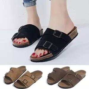 [옷자락]남자 여자 시원한 여름 필수템 편안한 코르크 버클 데일리 슬리퍼