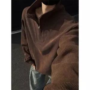 원더우면 빈티지 남성용 반폴라 맨투맨 봄가을 메일라드 상의 반집업 코트 OPH3