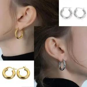 은귀걸이 실버 원형 원터치 볼드링 귀걸이 은침