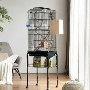 새장 앵무새 조류 미니 새로운 사다리 케이지 반려동물 바퀴 D672 타이머 관리 프레임