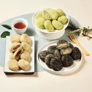 고수록 생모시 콩고물 찹살떡 400g 2봉+생모시 두텁떡 400g 1봉+고소한 검정깨 두텁떡 400g 1봉