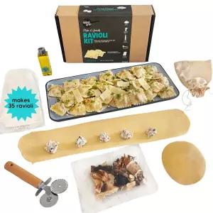 글로벌 그럽 DIY 라비올리 만들기 키트 집에서 나만의 파스타 00 밀가루 버섯 트러플 주입 오일 커터 휠