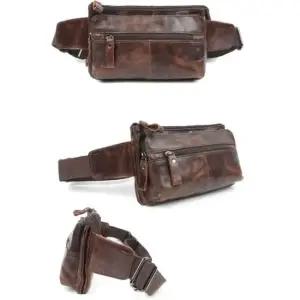 남성 가죽 힙색_웨이스트백 브라운 5843 힙색가방 허리가방 핸드폰가방 슬링백남성가방