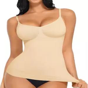필인걸 여성 탱크 탑 쉐이프웨어 배변 컨트롤 슬리밍 카미 심리스 컴프레션 V 넥 카미솔