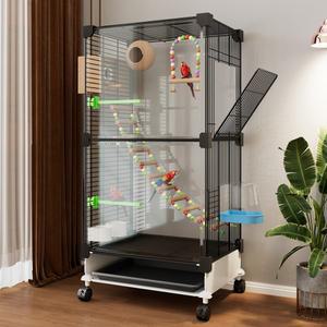 앵무새 새장 사육장 대형 새장 조류 조립형 표준 놀이터 화이트