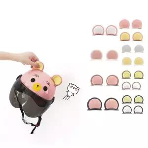 곰돌이귀 헬멧장식 세트 오토바이 귀여운 악세서리