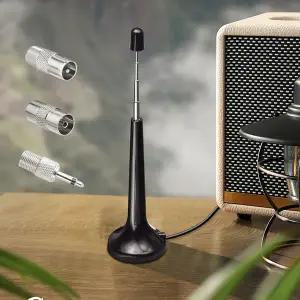 dmb안테나 고이득 FM 텔레스코픽 안테나3개의 어댑터 포함 TV 안테나 실내 DAB 라디오 교체용 안테나홈 스