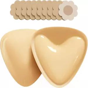 HREQZUT 끈적끈적한 브라 패드 삽입물 양면 보이지 않는 트 접착 가슴 여성용 브래지어 부착