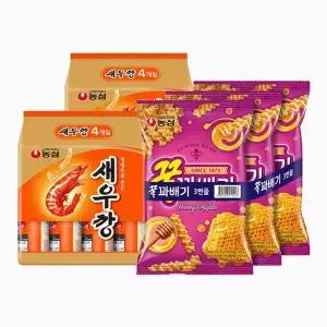 [NS홈쇼핑]농심 새우깡 30g x 8봉 + 꿀꽈배기 70g x 3봉[35901569]