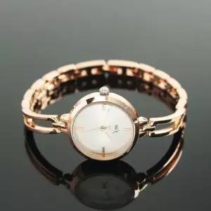 여성 손목시계 골드 정장 아날로그 캐주얼 체인 심플 패션