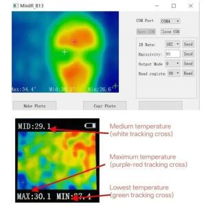 타입 C 전원 공급 및 32x24 픽셀 적외선 해상도를 갖춘 IRB13 미니용 소형 적외선 열 센서