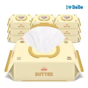[아이러브베베] 버터 100매 엠보 10팩 캡형 아기물티슈