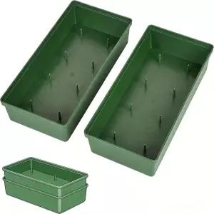 Lupnkl 플로럴 폼 트레이 2팩 꽃꽂이 베이스 웨딩 및 센터 장식용 플라스틱 직사각형