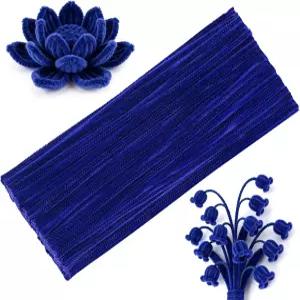 00 파이프 공예 꽃을 위한 딥 블루 벌크 꽃다발 만들기 가정용 축제 장식을 샤닐 스템