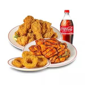 (꾸브라꼬) 순살양념꾸브+순살170도후라이드+새우링+콜라1.25L