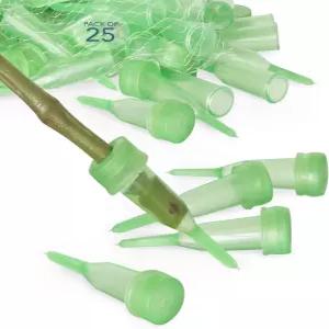 로열 단일 줄기 장미 꽃봉오리 꽃다발용 25인치 녹색 플라스틱 꽃 바이알 수입 뾰족한 스타일 /2인치 개봉