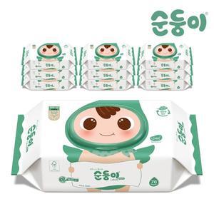 [순둥이]LC-01 /생분해물티슈 로하스 캡형 70매 10팩