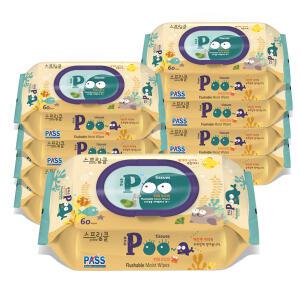 스프링클 물에녹는 비데물티슈 POO티슈 (60매X10팩)