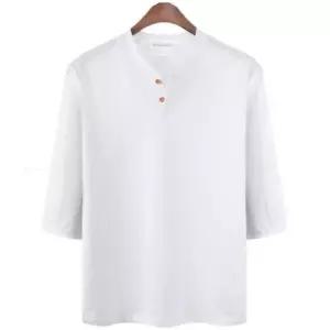 위즈아이 빅사이즈 슬라브 헨리넥 7부티 반팔티셔츠 NR580T