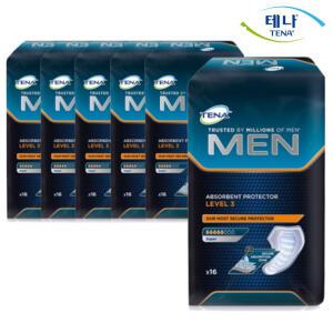 테나 성인 남성용 기저귀 일자형 테나맨 3레벨 16매x6팩
