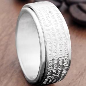 순은 회전 주기도문 반지 실버 99% 주기도문 회전 은반지 남성 여성 커플링 교회 기독교 성당 기념일 선물