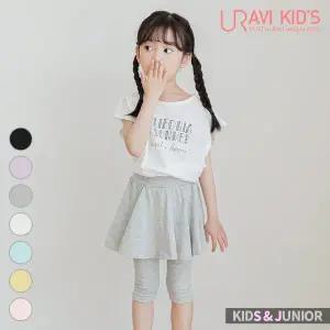 키즈&주니어 치렝스 여아 치렝이 쫄쫄이 타이즈 쫄바지 록시 7부 플레어 스커트 레깅스