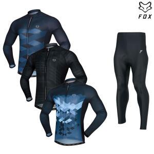 폭스 라이딩복 사이클복 자전거옷 긴팔+9부바지 의류 복장 세트
