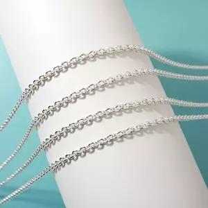 싼비즈 [8-661-18]순은부자재 실버체인 260A 실버925 무도금 ,약50cm