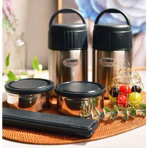 코스모스 국내생산 따끈 보온도시락 죽통 겸용 2개 도시락 550+550 WJ-117