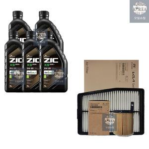 디올뉴 싼타페MX5 하이브리드 지크 X9 제로 0W20(5L) 엔진오일+순정 필터 세트 2M-P0400