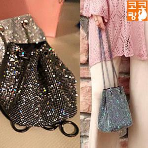 스팽글 가방 복조리백 반짝이 미니 체인 큐빅 숄더백 크로스백