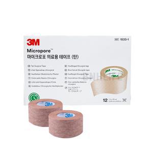 3M 쓰리엠 의료용 테이프 마이크로포 1533-1 1팩 12롤 [3세트]