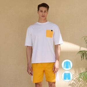 [베이직엘르] 남성인 반팔 래쉬가드 비치반바지 세트 BEM-X903Y