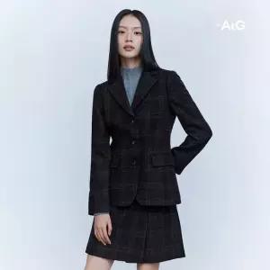 더엣지 더엣지 울혼방 타탄 체크 자켓