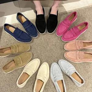 [하프클럽/] 스웨이드 덴디룩 단화 플랫슈즈 0278