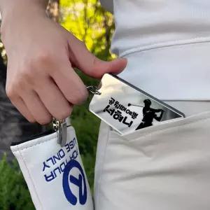 주문제작 골프 양면 미러 퍼터커버홀더 퍼터키퍼 커버클립 네임택 이니셜 로고 각인 골프장갑집게