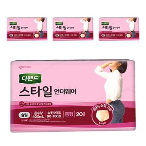 디펜드 스타일 언더웨어 여성 슬림 중형 20매x4팩 걱정없는 하루 특허소취 냄새 제거